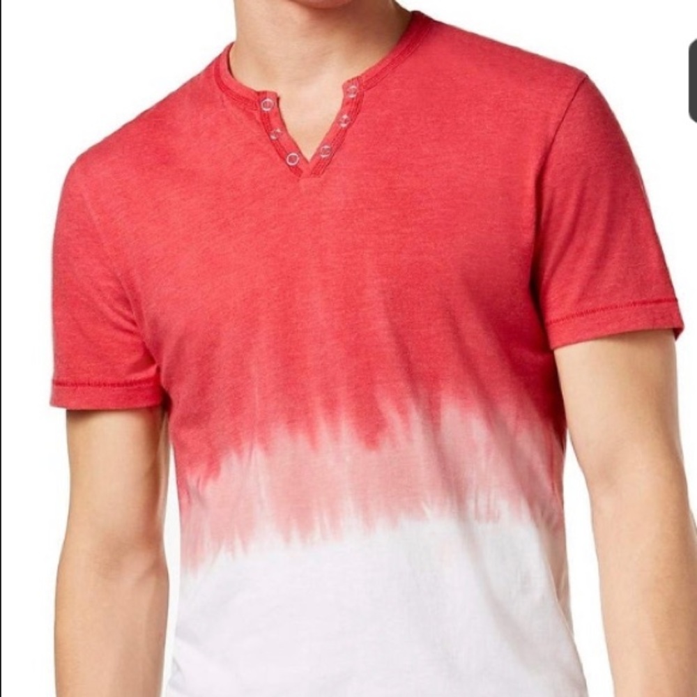 NWT INC International Concepts Men’s Dip-Dyed Henley Split-Neck T-Shirt XL